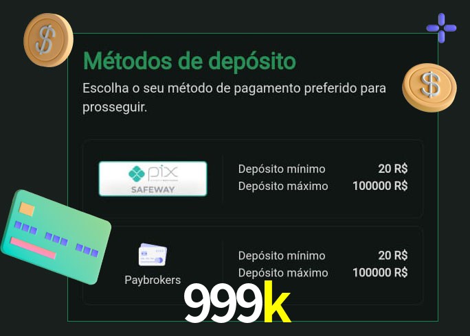 O cassino 999k oferece uma grande variedade de métodos de pagamento